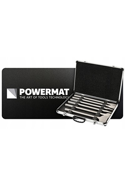 Powermat Set de 6 dălți SDS MAX, daltă plată pentru beton, biți de daltă, cut...