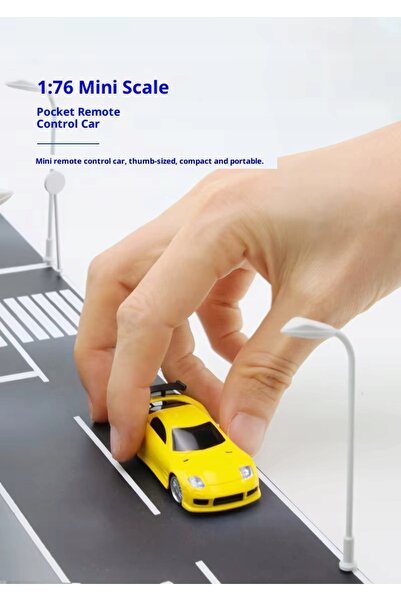 NO BRAND Mașină RC Turbo Racing 1:76 galbenă, cu control proporțional, 2,4 GH...