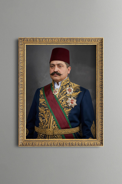 epiqart Talat Pasha Portrait - Vintage Patterned Painting - Fine Model