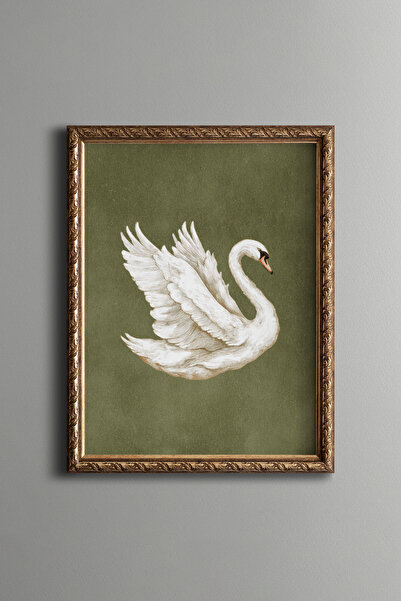epiqart White Swan - Vintage Patterned Painting - Fine Model