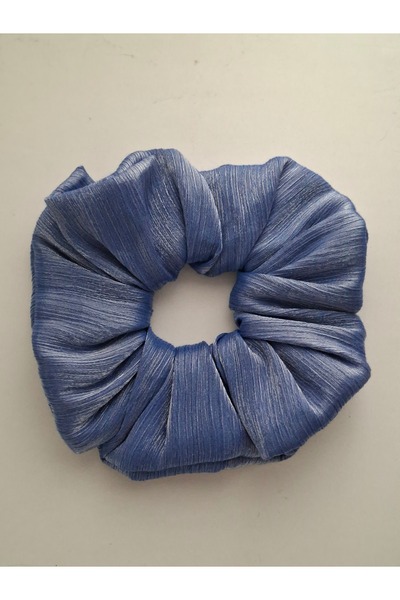 Mufincollection Shiny Textured Medium Size Fabric Hair Scrunchie – Voluminous...