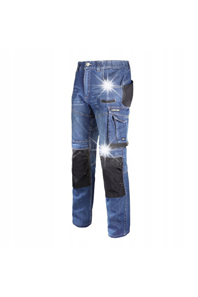 Lahti Pro Pantaloni de lucru blugi elastici slim albaștri cu întărituri r. L