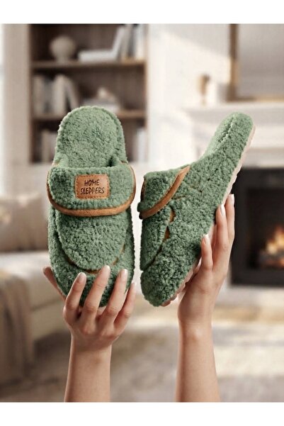 SWORD Women's House Slippers |   Wool Plush Slippers |   Patterned Half-Close...