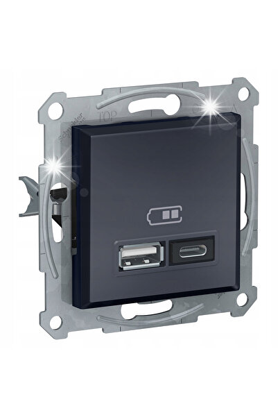Schneider Electric PRIZĂ DE ÎNCĂRCARE USB A+C SCHNEIDER ASFORA ANTRACIT