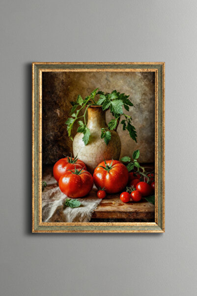 epiqart Tomato Still Life - Vintage Patterned Painting - Fine Model