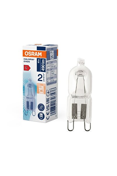 OEM Osram Halopin Oven halogen bulb, mini, G9, 40 W, 490 lm, warm light 2700 ...
