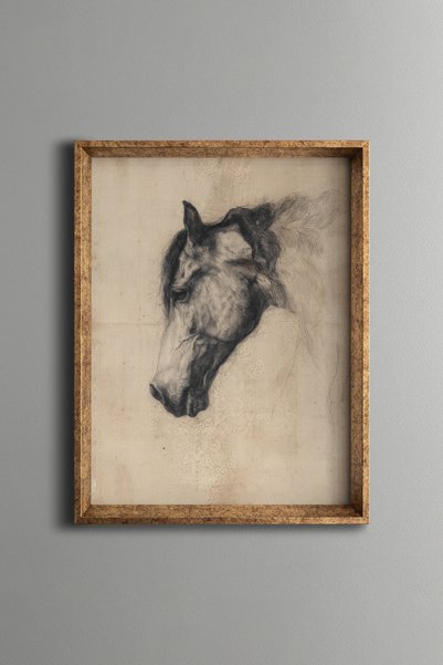 epiqart رسم رأس الحصان - لوحة بنمط عتيق - نموذج رفيع