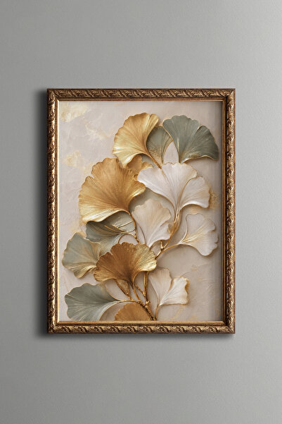 epiqart Golden Ginkgo Branch - Vintage Patterned Painting - Fine Model