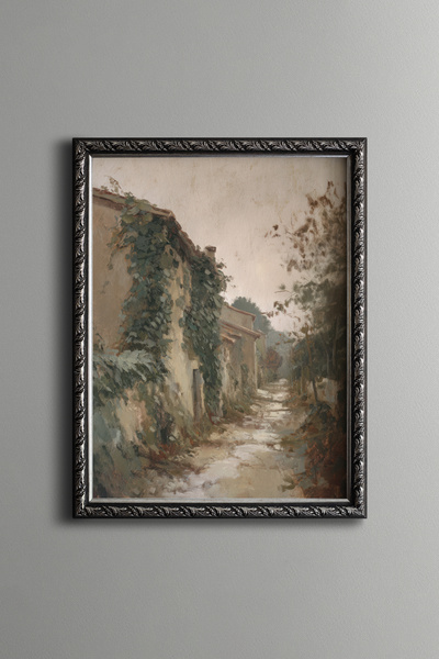 epiqart Vineyred Street - Vintage Patterned Painting - Fine Model