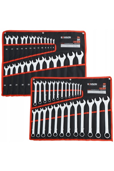 Benson SET COMPLET DE CHEI PLATE ȘI CU CĂPĂT OCOLOS 6-32MM 25EL MATA NEGRU