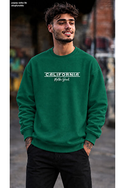 caddekombin Men's California Malibu Beach Written Minimal Striped Graphic Pri...
