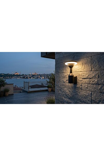 Avizen Lighting Project مصباح جداري خارجي من الألومنيوم الأسود بقوة 12 واط و3...