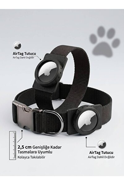 hebmeyy Airtag Yuvalı Koruyucu Kapaklı Evcil Hayvan Tasması Köpek Tasması Pla...
