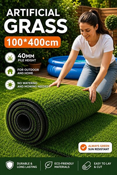 Generic 1x4M Uv Resistant Realistic Artificial Grass Rug Garden Lawn Patio Pe...