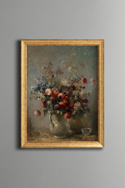 epiqart Colorful Wild Flowers in a Vase - Vintage Patterned Painting - Fine M...