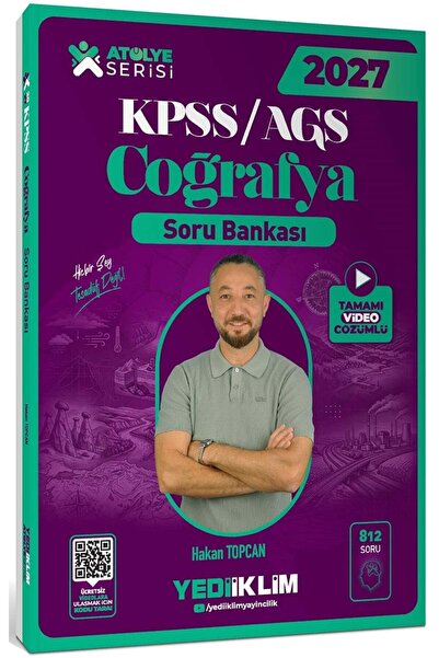Yediiklim Yayınları 2027 KPSS AGS Atölye Serisi Genel Kültür Coğrafya Tamamı Video Çözümlü Soru Bankası