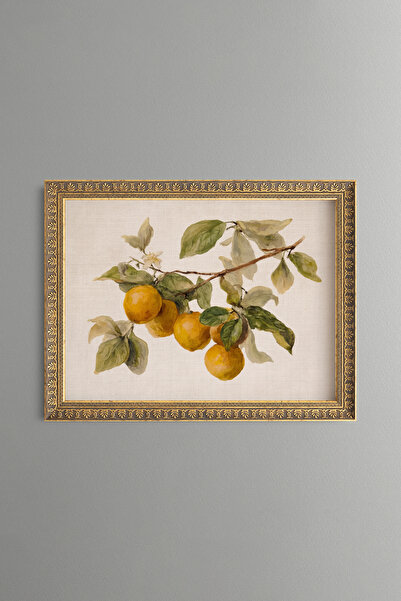 epiqart Oranges on the Branch - Vintage Patterned Painting - Fine Model