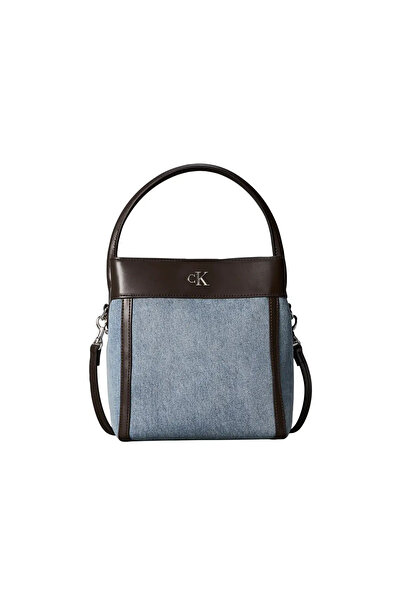 Calvin Klein CK DENIM BUCKET WITH, 158 Mavi Kadın Omuz Çantası
