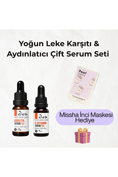 DOA KOZMETİK Yoğun Leke Karşıtı & Aydınlatıcı Çift Serum Seti ( İnci Özlü Işı...