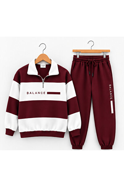 dwnwear Balance Unisex Color Blocked Tracksuit Set Half Zipper Sweatshirt Jogger