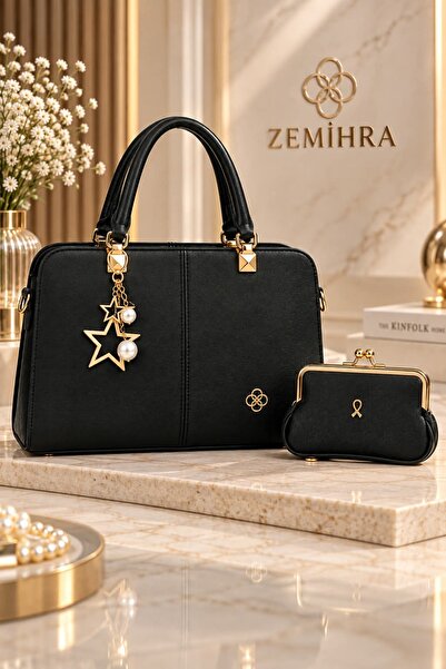 zemihra Γυναικείο Σετ 2 τεμαχίων Γυναικεία τσάντα χειρός και ώμου με λεπτομέρ...