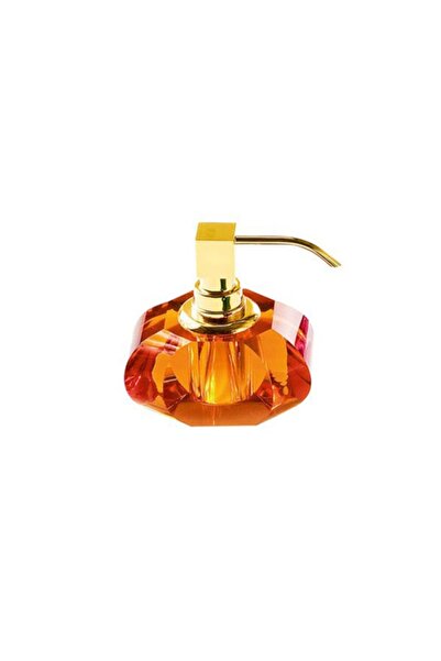 Decor Walther Kristall Liquid Soap Dispenser, Countertop - Matte Gold/Amber