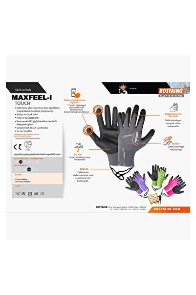 Rostaing 5 Adet MAXFEEL-IT09-10 Bahçe/Genel Kullanım Eldiven No:9-10 - L-XL