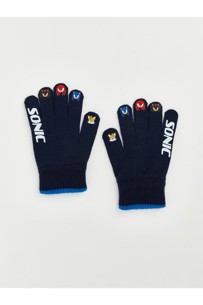 LC Waikiki Mănuși tricotate imprimate Sonic pentru băieți