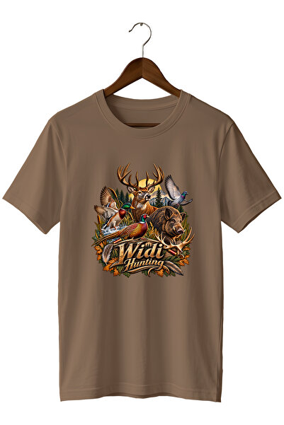 WİDİ تي شيرت للجنسين بطباعة صورة الغزلان والحياة البرية من Hunting Geyik and ...