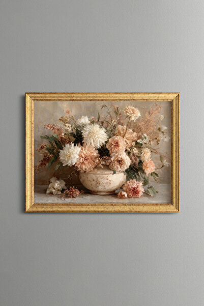 epiqart Pastel Flowers in a Vase - Vintage Patterned Painting - Fine Model