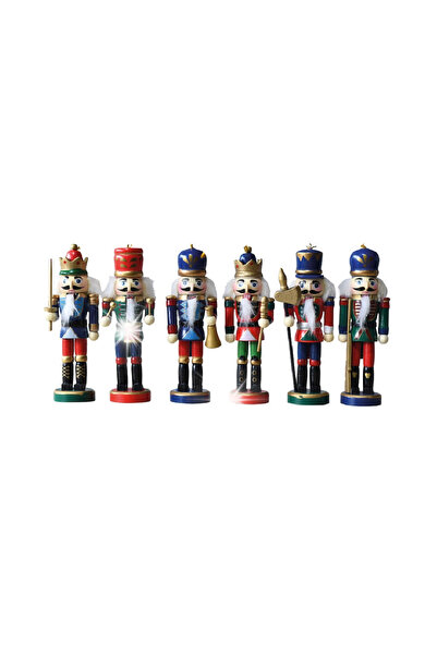 NO BRAND DECORAȚIUNI „BUNICUL SPĂRGĂTOR DE NUCI” NUTCRACKER, 6 BUC., 13 CM, D...