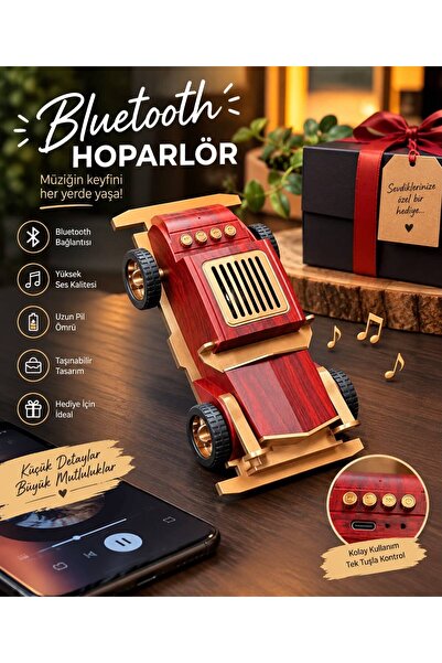 VOLEMİ Music Apollo B2 Retro Araba Tasarımlı Bluetooth Hoparlör Dekoratif Min...