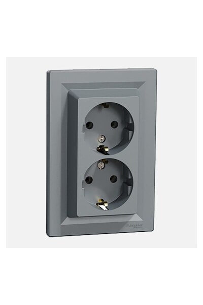 SCHNEIDER Steel Double Grounded Socket