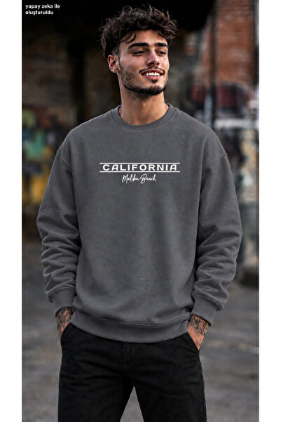 caddekombin Men's California Malibu Beach Written Minimal Striped Graphic Pri...