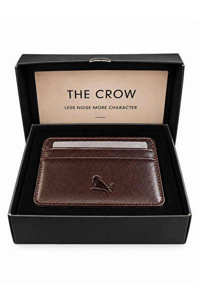 The Crow محفظة حامل بطاقات للرجال من الجلد الطبيعي، عصرية ومريحة