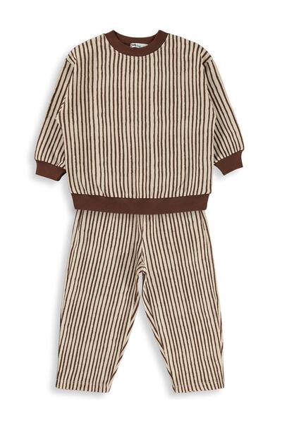 Civil Boys Striped 2-5 Years Old Set - Brown