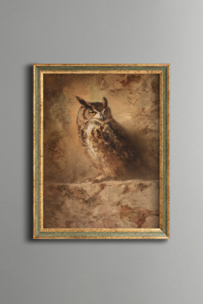 epiqart Owl - Vintage Patterned Painting - Fine Model
