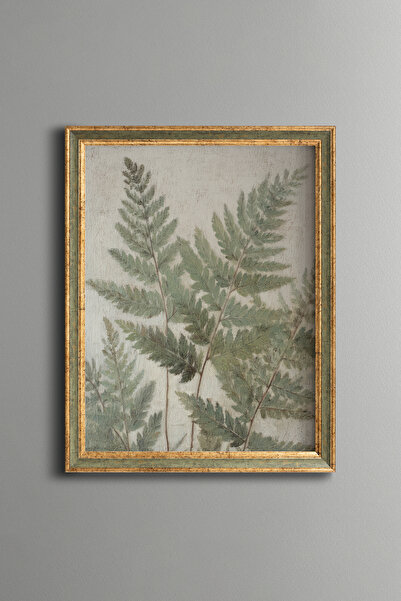 epiqart Green Fern Branches - Vintage Patterned Painting - Fine Model