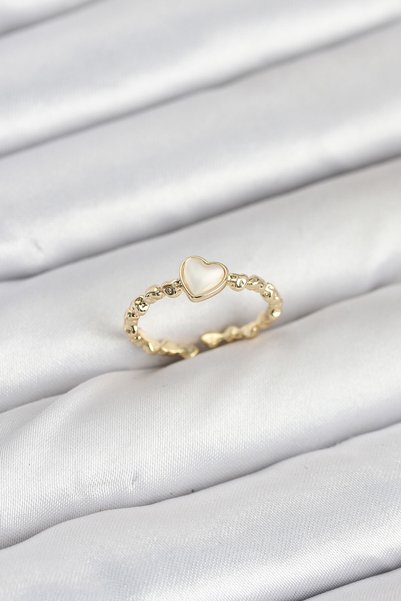 Generic Brand Brass Gold Color Heart Model Women's Ring