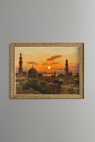 epiqart Sunset in Cairo - Vintage Patterned Painting - Fine Model