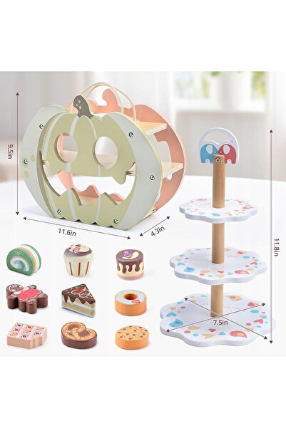 NO BRAND CUTE STONE Set de ceai din lemn pentru copii, cu tematică de Hallowe...