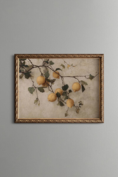 epiqart Lemon Branches - Vintage Patterned Painting - Fine Model