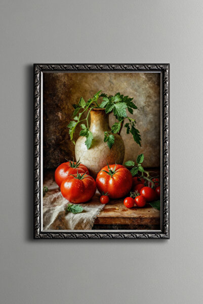 epiqart Tomato Still Life - Vintage Patterned Painting - Fine Model