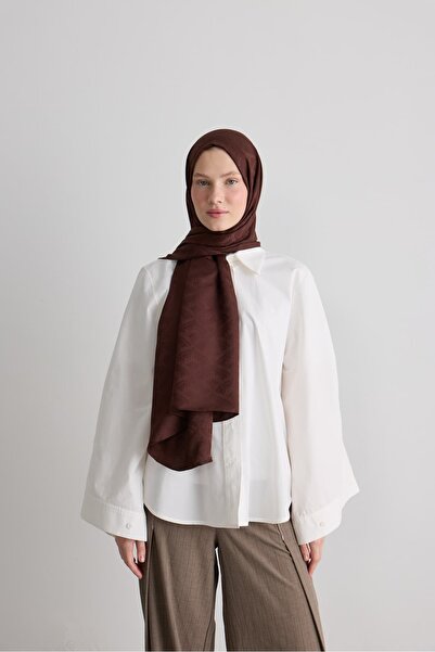 Modakaşmir Damask Pattern Silky Jacquard Shawl