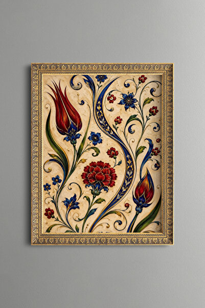 epiqart Ottoman Tulip and Clove Pattern - Vintage Patterned Painting - Fine M...