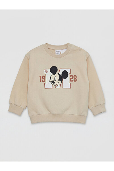 LC Waikiki Two Mt Shop Quality Lcw Baby Beige Mickey Mouse Printed Baby Boy T...