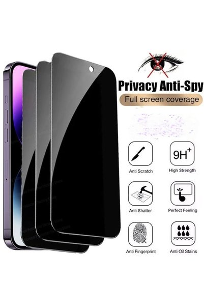 OEM Folie de confidențialitate compatibilă cu iPhone 14 Pro, Acoperire completă, 6D, Calitate premium, Negru