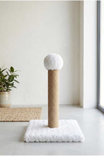 MAVİ UMAY Kedi Tırmalama Tahtası 40 cm Jüt İpli Dikey Tırmalama Direği 30x30 cm