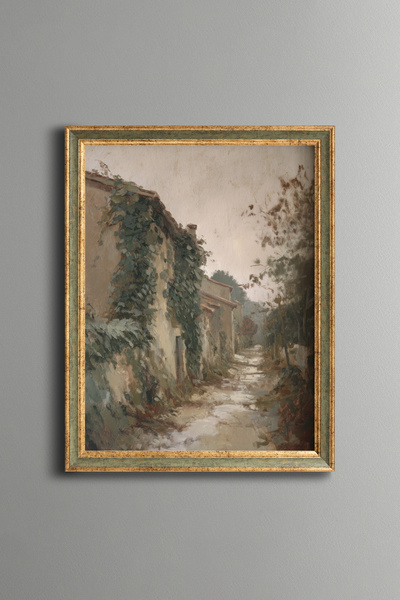 epiqart Vineyred Street - Vintage Patterned Painting - Fine Model