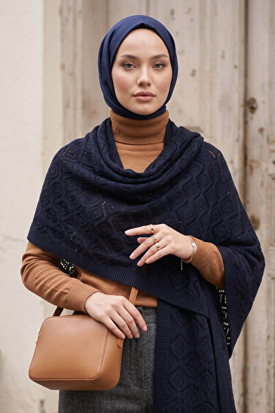Zeneva Collection Γυναικείο ανοιχτόχρωμο μπλε μαλακό πλεκτό σάλι ώμου με πλεκ...